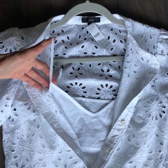 J. Crew white cotton eyelet dress. Size 6. - Picture 5 of 16
